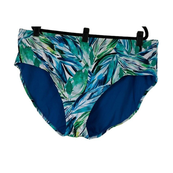 Terra & Sky Women's Plus Size 3X 24W-26W Blue Multi High Waist Swim Bottom - Picture 9 of 9